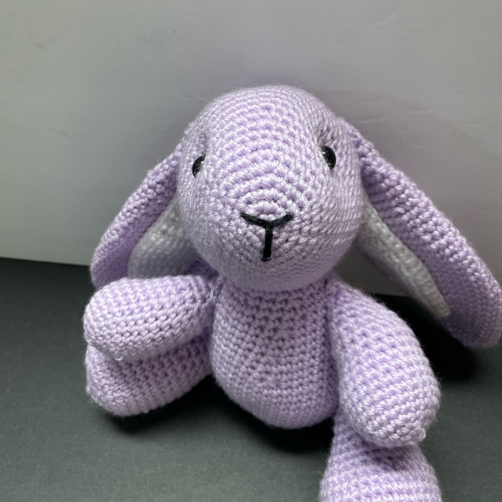 Handmade Lavender Crochet Bunny Plush